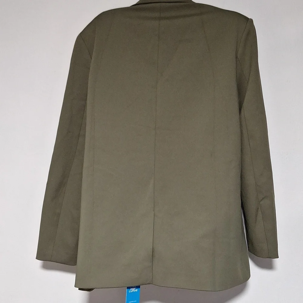 Elegant Olive Green Women's Jacket Blazer - Picture 8 of 12